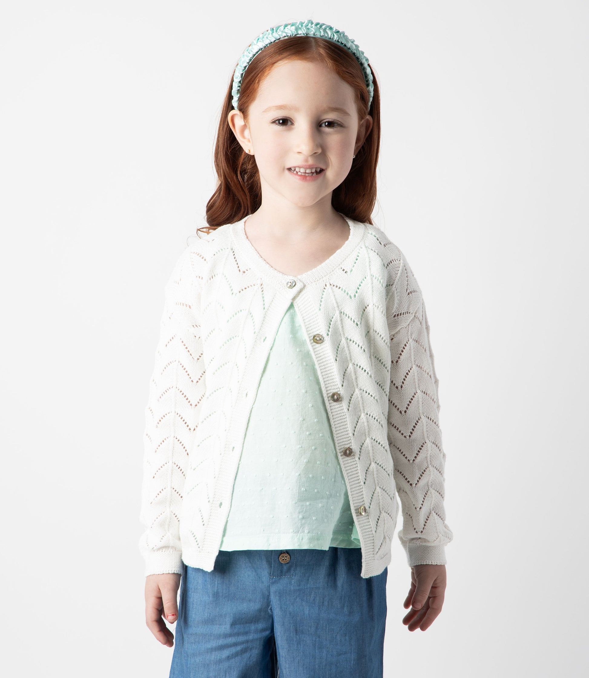 Chaleco niña tejido 2 años / Blanco