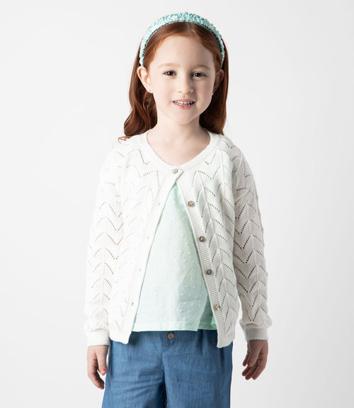 Chaleco niña tejido 2 años / Blanco