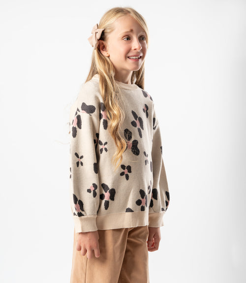 Chaleco niña con flores 2 años / Blanco