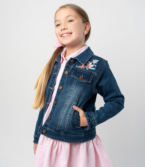 Chaqueta niña denim 2 años / Celeste