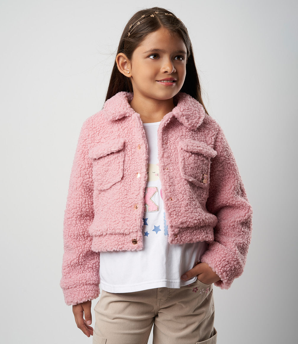 Chaqueta niña sherpa 2 años / Morado
