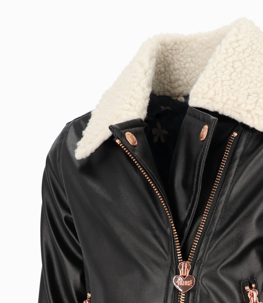 Chaqueta niña biker 2 años / Negro