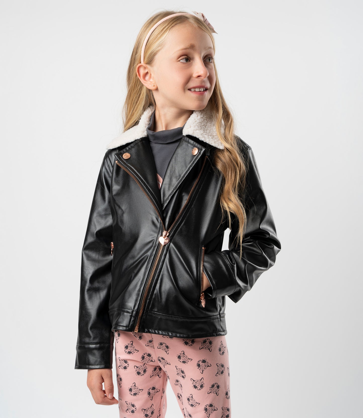 Chaqueta niña biker 2 años / Negro