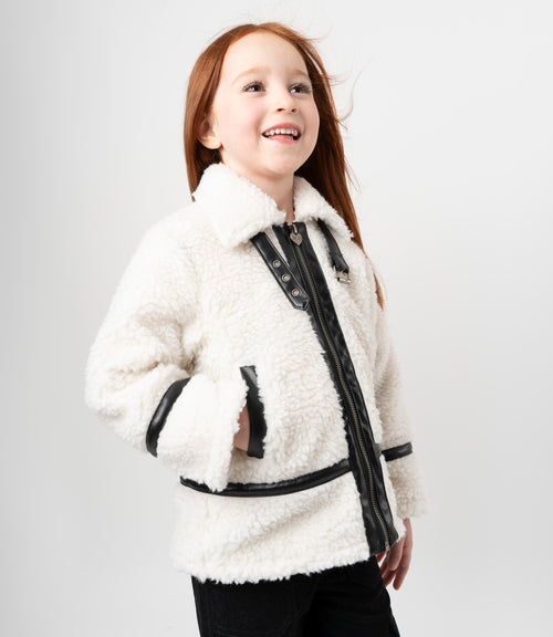 Chaqueta niña aviadora 2 años / Crudo