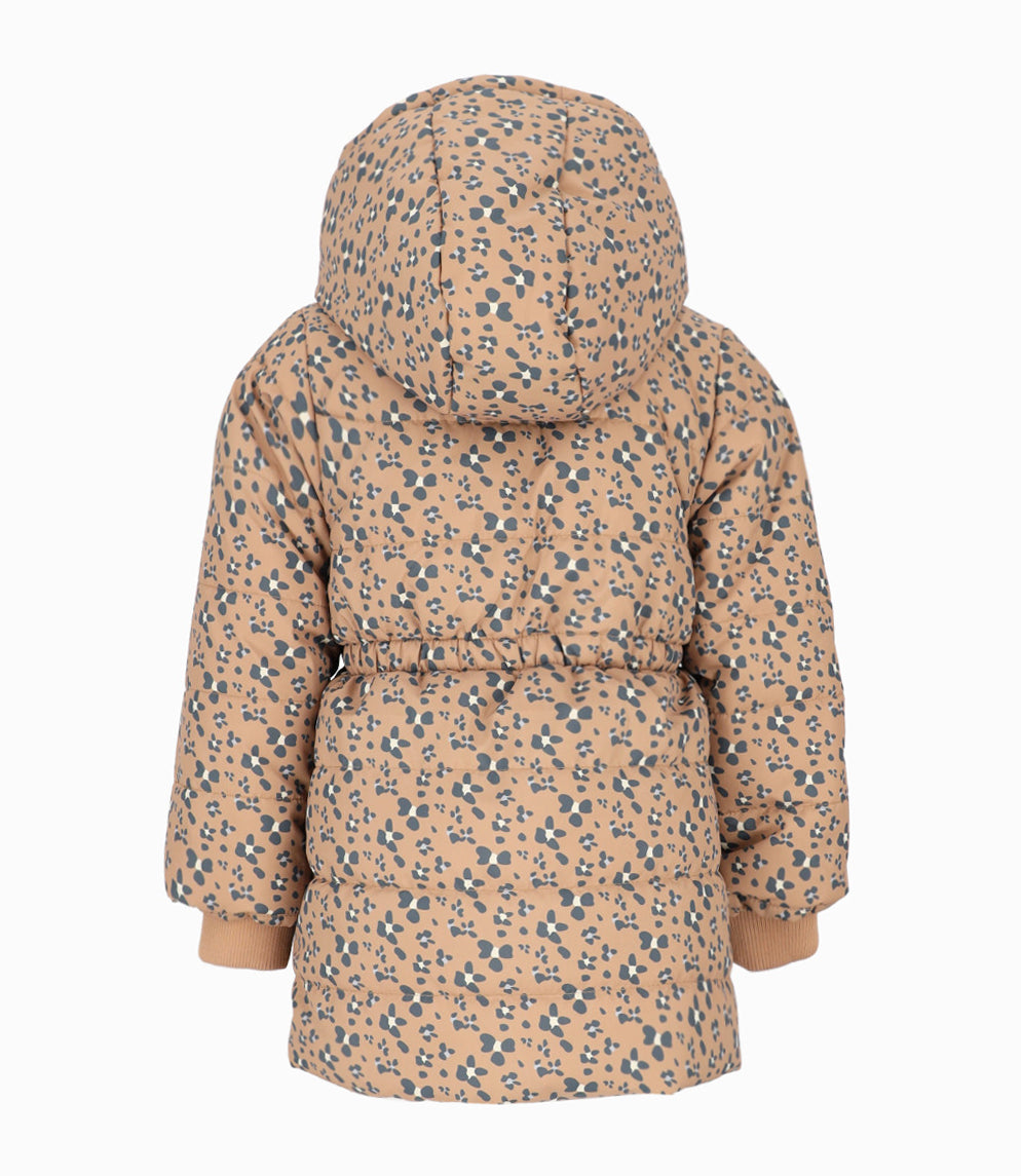 Parka niña con flores 2 años / Café