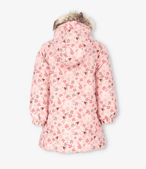 Parka niña con flores 2 años / Rosado