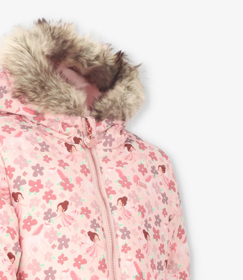 Parka niña con flores 2 años / Rosado