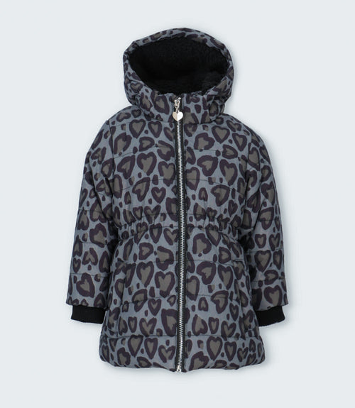 Parka niña corazones 2 años / Negro