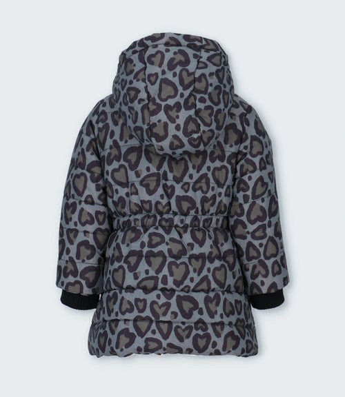 Parka niña corazones 2 años / Negro