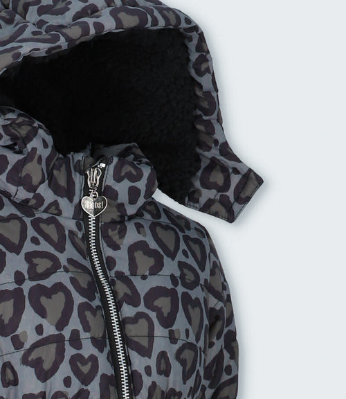 Parka niña corazones 2 años / Negro