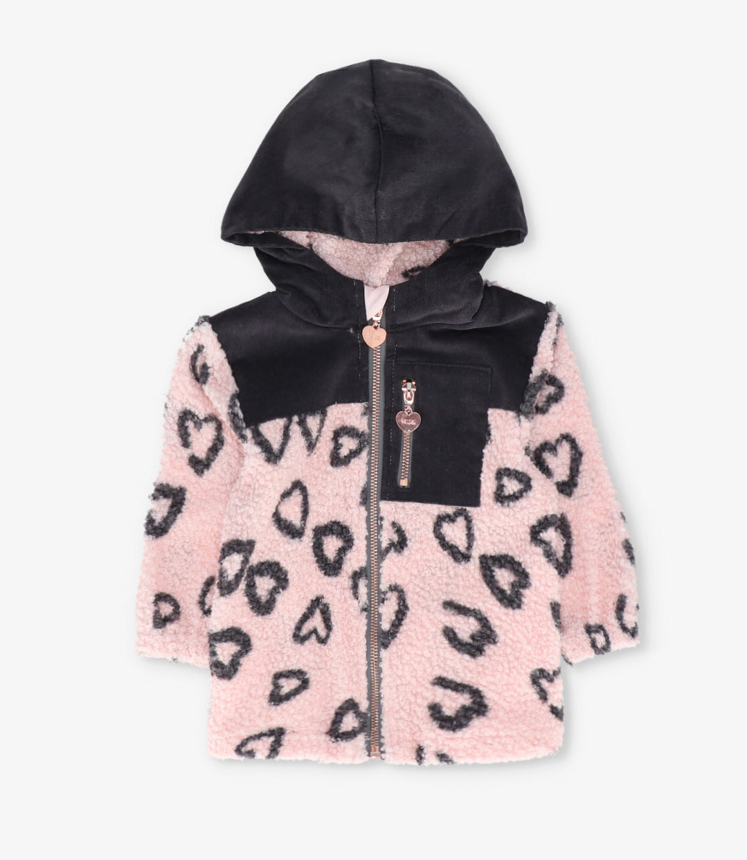 Polerón niña corazones 2 años / Rosado