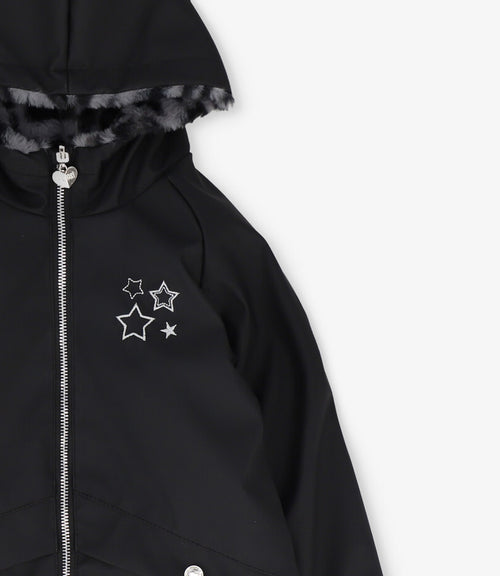 Abrigo niña repelente al agua 2 años / Negro