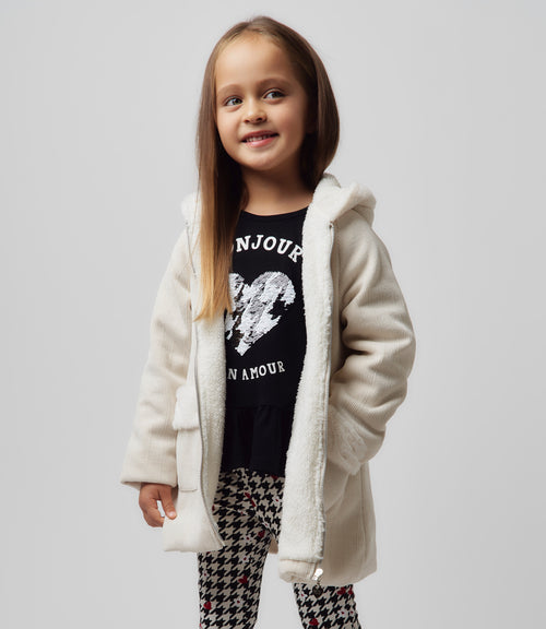 Abrigo niña con polar 2 años / Beige