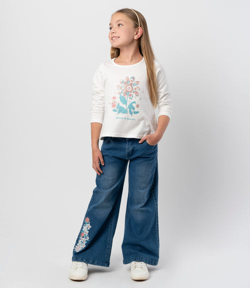 Jeans niña flare 2 años / Azul Marino