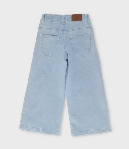 Jeans niña con flores 2 años / Celeste