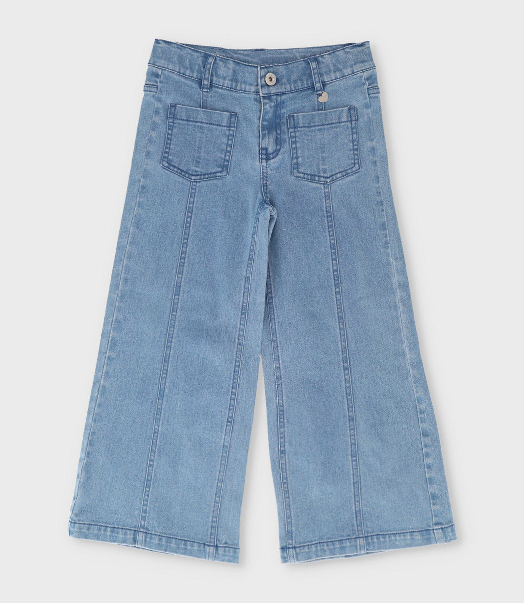 Jeans niña con bolsillos 2 años / Celeste