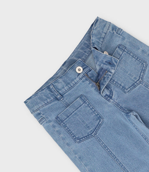 Jeans niña con bolsillos 2 años / Celeste