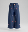 Jeans niña con flores bordadas