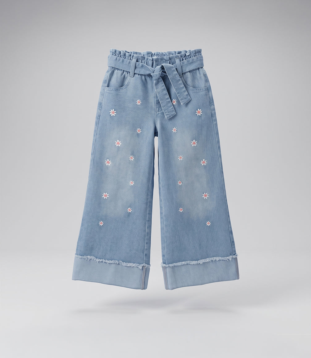 Jeans niña con flores