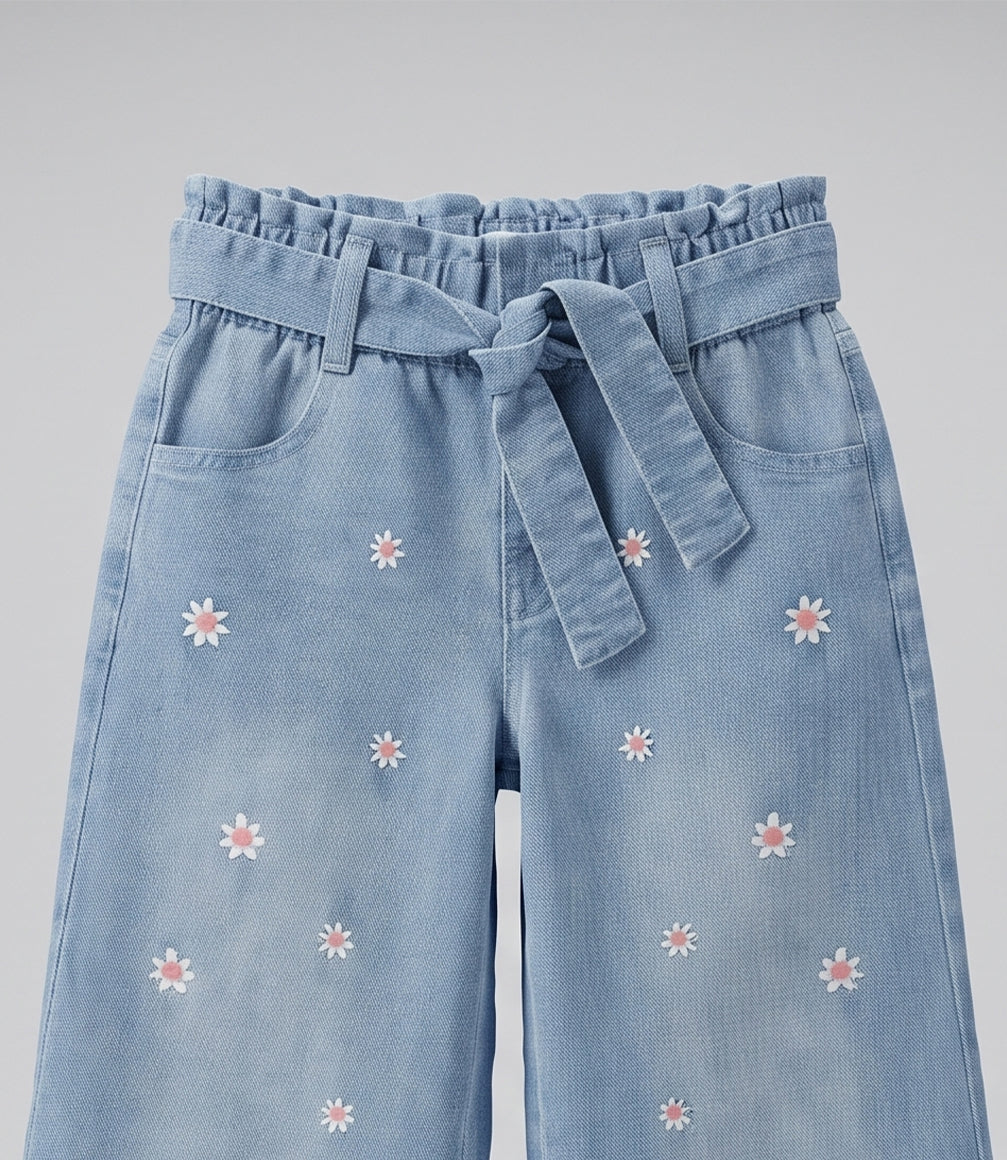 Jeans niña con flores