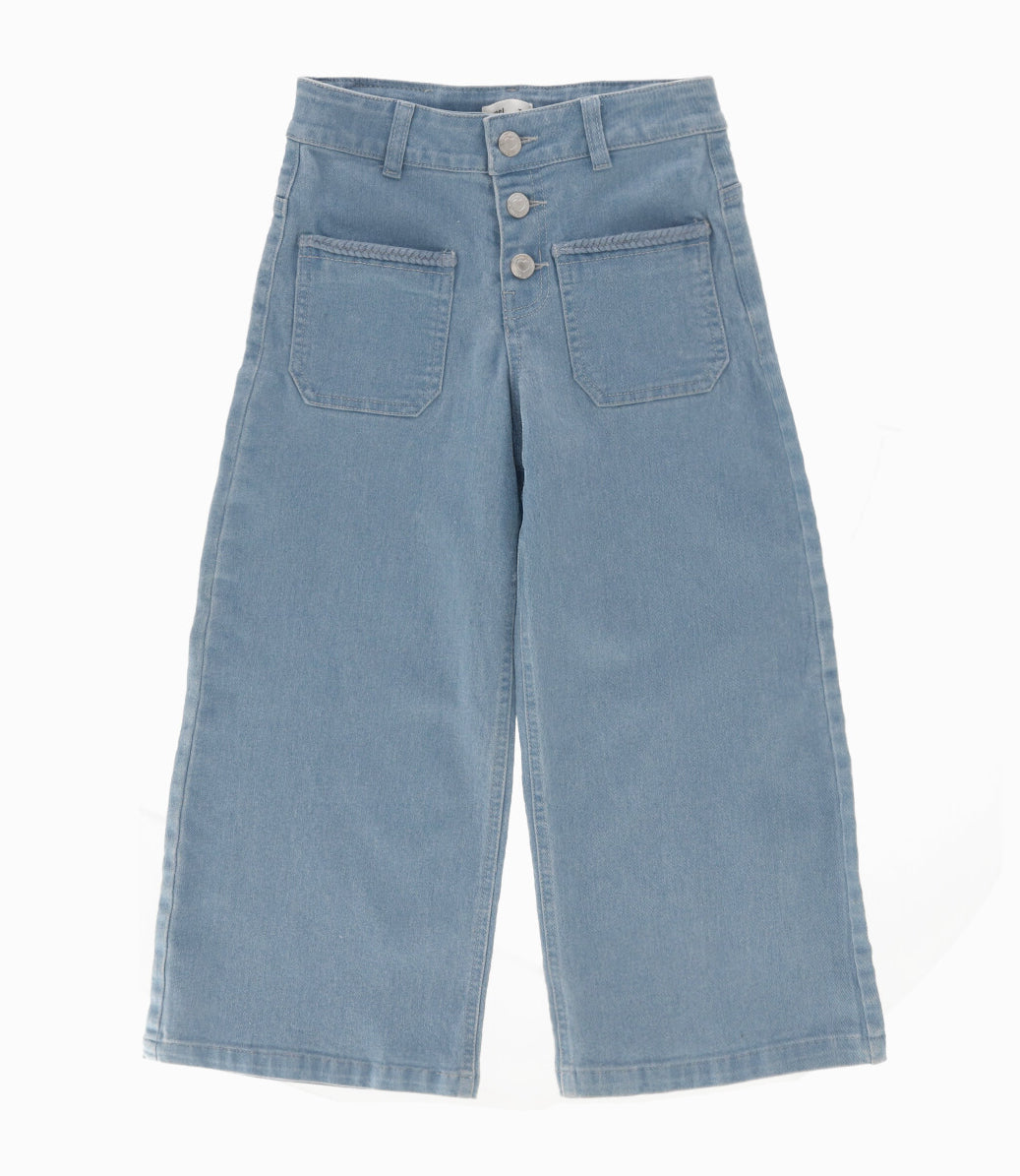 Jeans niña wide leg 2 años / Celeste