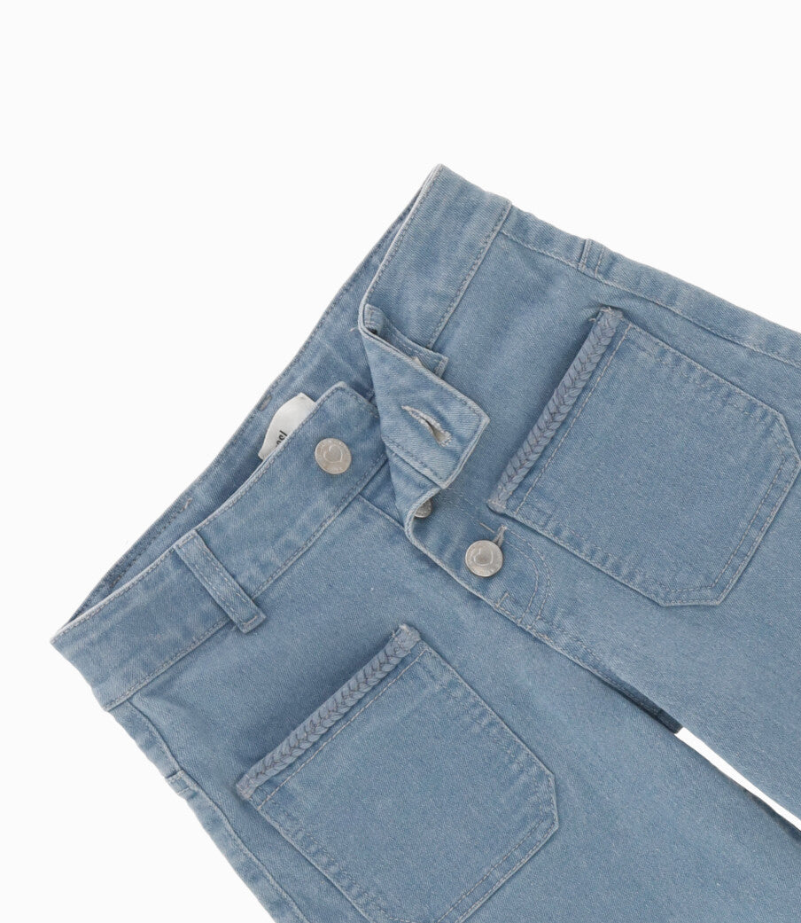 Jeans niña wide leg 2 años / Celeste