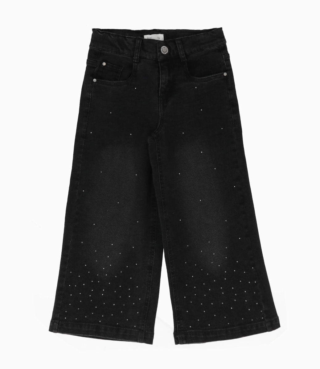 Jeans niña wide leg 2 años / Negro