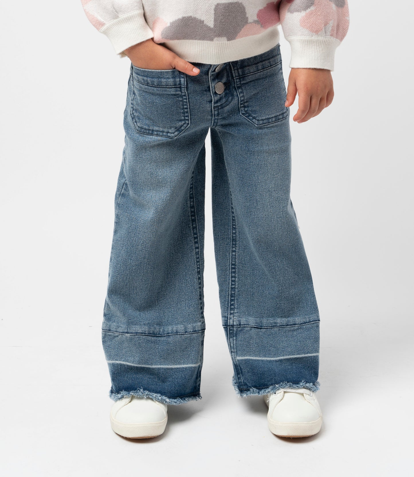 Jeans niña wide leg 2 años / Celeste
