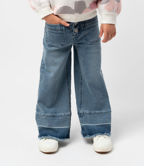Jeans niña wide leg 2 años / Celeste