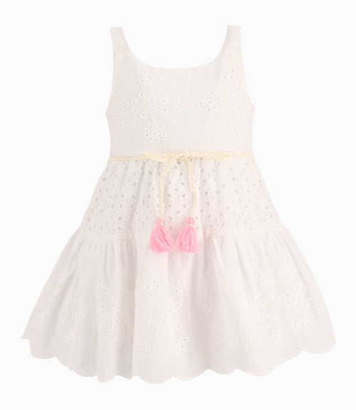 Vestido Niña Con Diseño Blanco