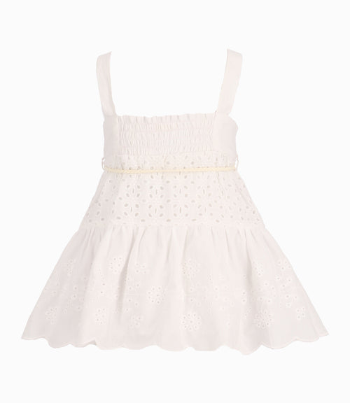 Vestido Niña Con Diseño Blanco