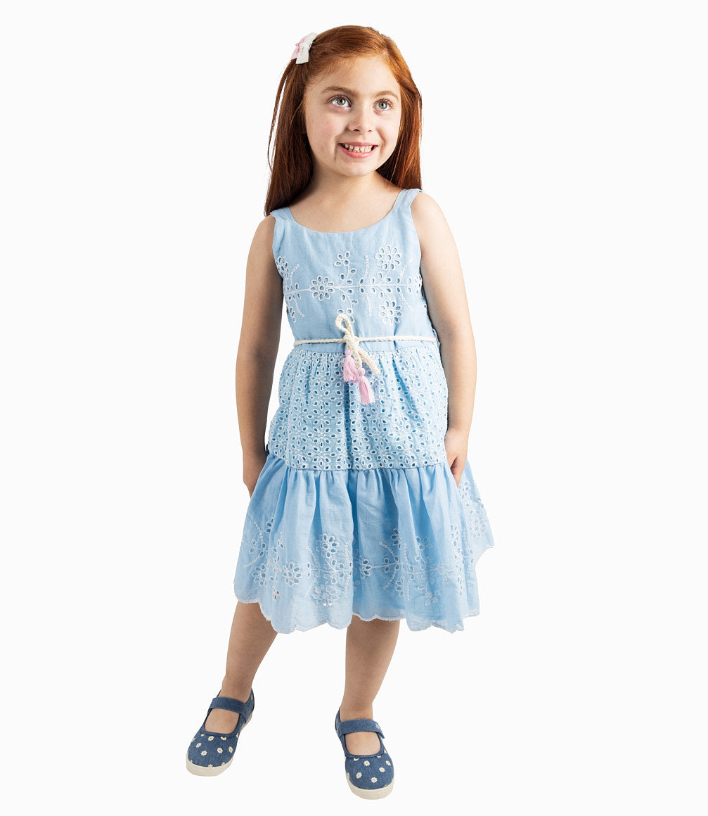 Vestido Niña Con Diseño Celeste 2 años / Celeste