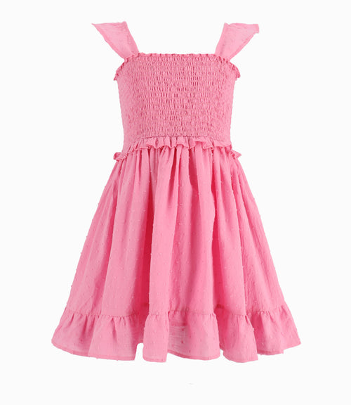 Vestido Niña Con Diseño Rosado