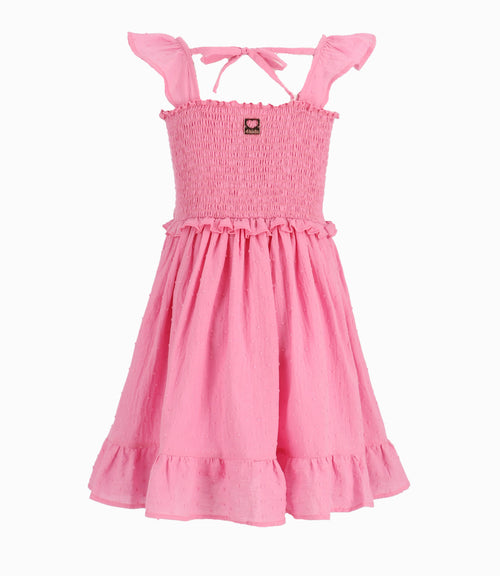 Vestido Niña Con Diseño Rosado