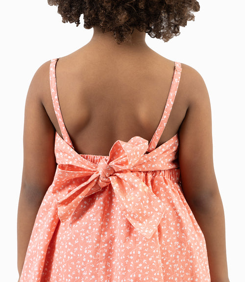 Vestido Niña Estampado De Flores Coral 2 años / Coral