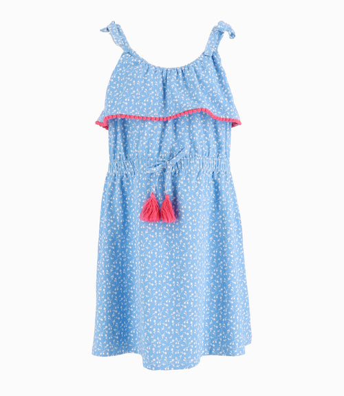 Vestido Niña Con Diseño Azul