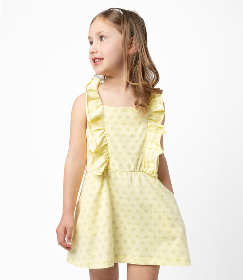 Vestido Niña Flores Bordadas 2 años / Amarillo