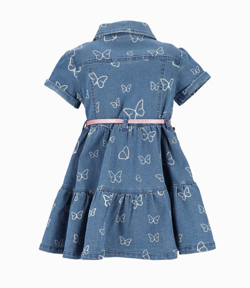 Vestido niña con cinturón 2 años / Azul Marino