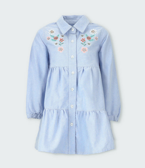 Vestido niña denim 2 años / Celeste