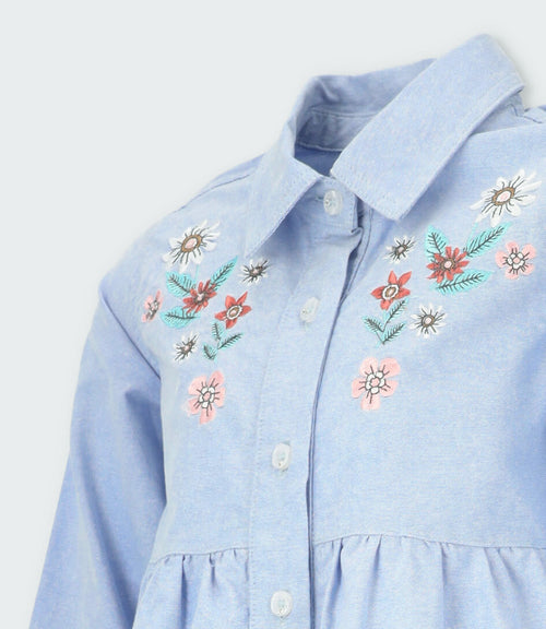 Vestido niña denim 2 años / Celeste