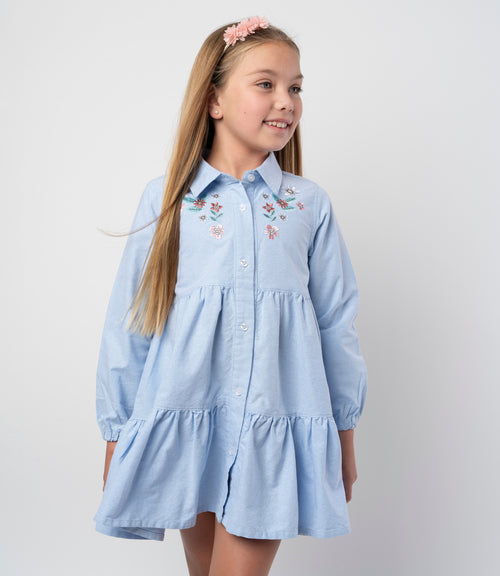 Vestido niña denim 2 años / Celeste
