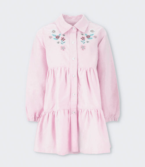 Vestido niña denim 2 años / Coral