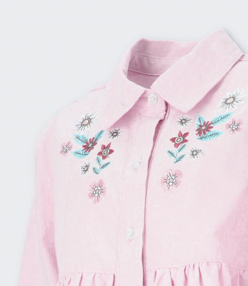 Vestido niña denim 2 años / Coral