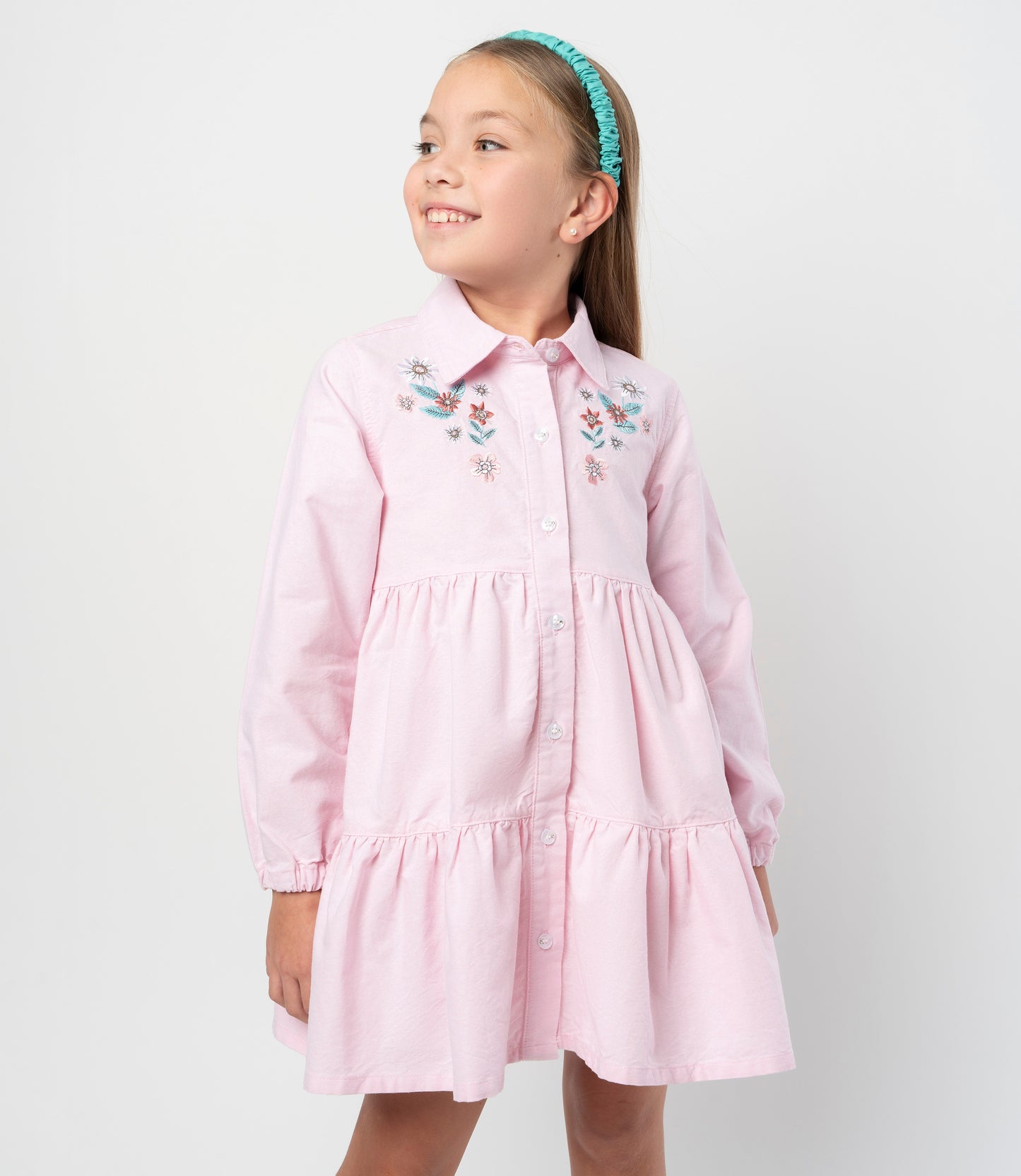 Vestido niña denim 2 años / Coral