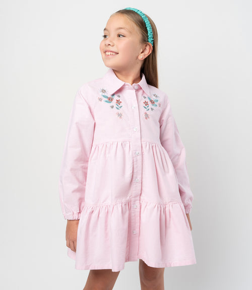 Vestido niña denim 2 años / Coral