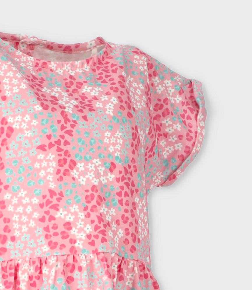 Vestido niña con print 2 años / Rosado