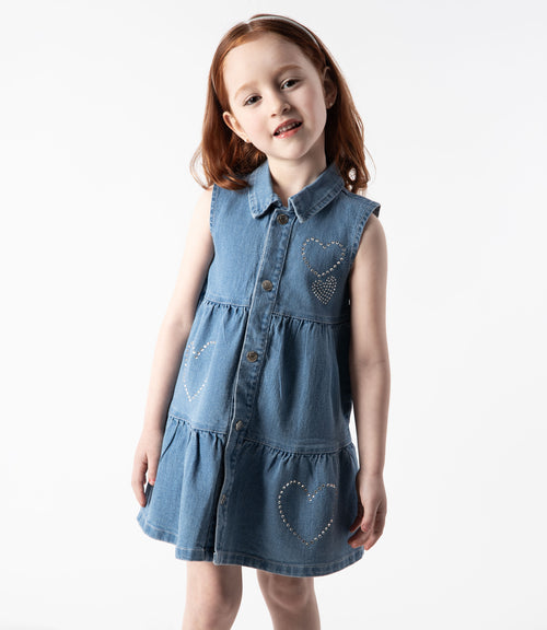 Vestido niña denim 2 años / Azul Marino
