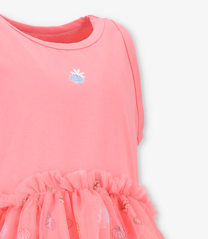 Vestido niña con tul 2 años / Coral