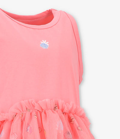 Vestido niña con tul 2 años / Coral