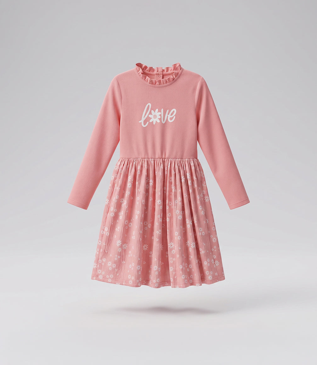 Vestido niña love 2 años / Rosado